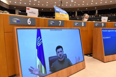 President Zelenskyy, in the speech to EU leaders, asked for an agreement on the Russian oil ban.