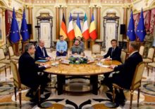 Zelenskyy meets with the leaders of France, Romania, Germany, and Italy.