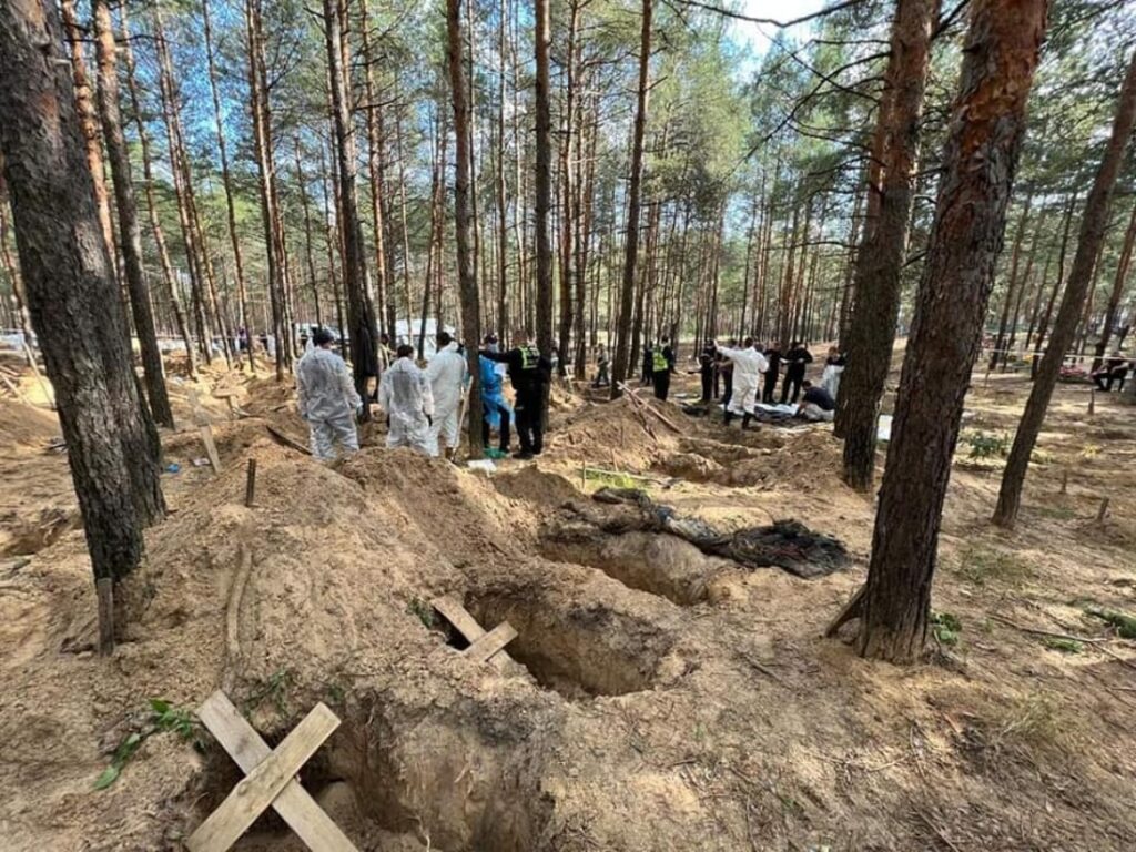 Ukraine has finished exhuming bodies in Izyum.