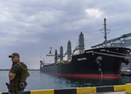 More than 120 ships are waiting in Ukrainian ports.