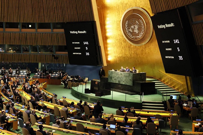 The UN General Assembly will address reparations for Ukraine.