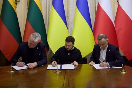 Ukraina, Litwa i Polska podpisały wspólną deklarację po drugim szczycie Trójkąta Lubelskiego.
