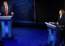 What did US presidential candidates Kamala Harris and Donald Trump say about Ukraine in the first debate?