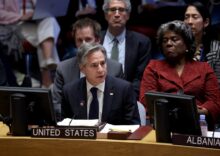 At the UN, the US Secretary of State calls for those who support and fuel Putin’s aggression – Iran, North Korea and China – to stop.