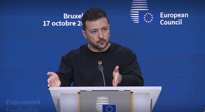 El presidente de Ucrania, Volodymyr Zelenski, presentó el 17 de octubre en el Consejo Europeo su Plan de la Victoria.