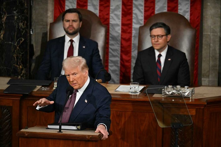 What were Trump’s comments concerning Ukraine during his address of the US Congress?